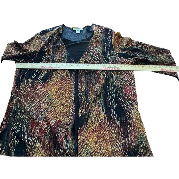 Dress Barn Layered Top Gold Black Metallic Long Sleeve Womens 14/16 Career Work - Picture 4 of 11